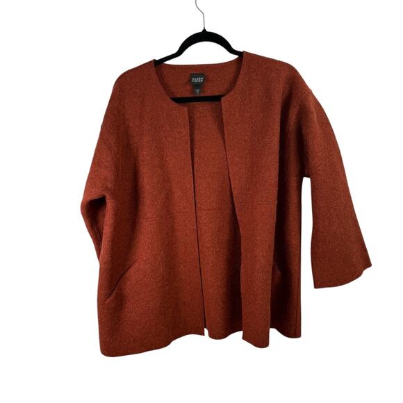 Eileen Fisher Alpaca Wool Orange Coat Jacket Womens Medium - Picture 1 of 6